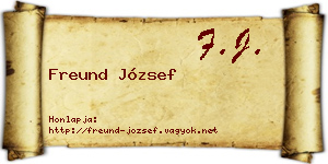 Freund József névjegykártya